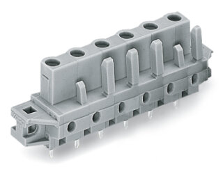 THT-Federleiste 232-736/031-000 6-polig 7,5 mm Rastermaß grau