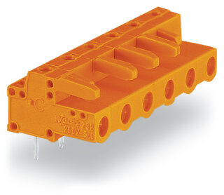 THT-Federleiste 232-868 abgewinkelt 8-polig Rastermaß 7,62 mm orange