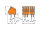 Leiterplattenklemme 233-416 CAGE CLAMP 16-polig 0,5 mm² orange