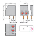 2-Leiter-Leiterplattenklemme 253-104 PUSH WIRE 1,5...