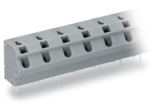 Leiterplattenklemme 254-656 PUSH WIRE 6-polig 2,5 mm² grau