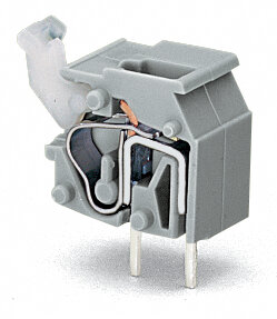Anreihbare Leiterplattenklemme 255-601 CAGE CLAMP 2,5 mm² 1-polig grau