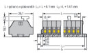 2-Leiter-Klemmenleiste 261-103/331-000 CAGE CLAMP 24 A...