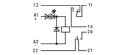 Relaismodul 288-312 DC 24 V 2 Wechsler 6 A grau