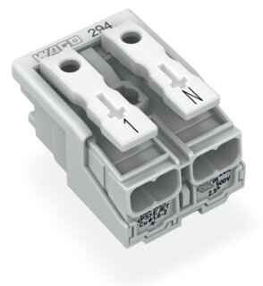Leuchtenanschlussklemme 294-4052 2-polig Push-in CAGE CLAMP weiß