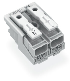 Leuchtenanschlussklemme WAGO 294-5022 2-polig Push-in CAGE CLAMP weiß