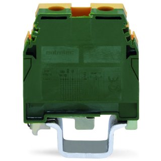 2-Leiter-Schutzleiterklemme; 35 mm²; mit Verbindung zur Tragschiene; nur auf Tragschiene  35 x 15; Kupfer; Schraub-Anschluss; 35,00 mm²; grün-gelb