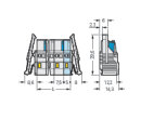 1-Leiter-Federleiste 721-203/037-000 CAGE CLAMP 2,5 mm² 3-polig