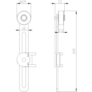 Längenverstelbarer Schwenkhebel 3SE5000-0AA53 Edelstahl 100 mm