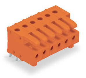 THT-Federleiste 734-575 abgewinkelt 15-polig Rastermaß 3,81 mm orange