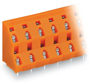 Doppelstock-Leiterplattenklemme 736-806 12-polig 2,5 mm² CAGE CLAMP orange