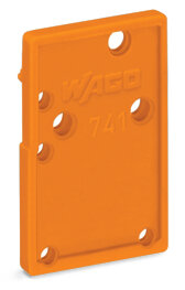 Abschlussplatte 741-600 anrastbar 1,5 mm orange