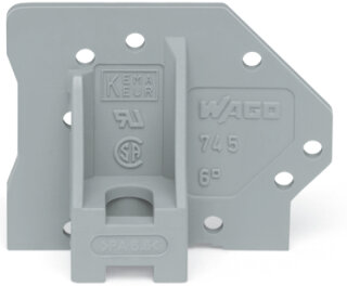 Abschlussplatte 745-340 mit Flansch grau Polyamid