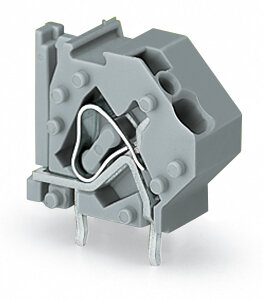 Anreihbare Leiterplattenklemme 745-821 CAGE CLAMP 4 mm² 10 mm Raster grau
