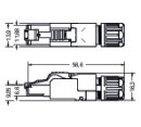 Ethernet-Stecker RJ-45 Cat. 6A 8-polig IDC 10 Gbit/s