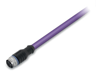 CANopen-/DeviceNet-Leitung M12A 5-polig 2 m violett halogenfrei