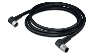 Sensor-Aktorleitung M8 Buchse winklig M12A Stecker 3-polig 1 m PUR