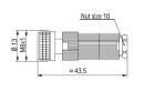 Konfektionierter Steckverbinder M8-Buchse 3-polig axial...