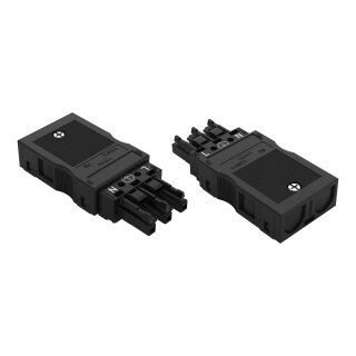 WINSTA MIDI Stecker 770-113 3-polig 25 A Push-in CAGE CLAMP schwarz