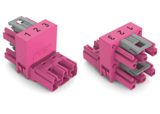 h-Verteiler WINSTA MIDI 770-1663 3-polig Kodierung B pink