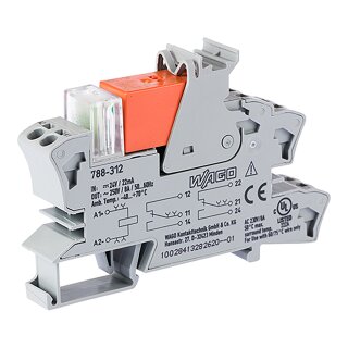 Relaismodul 788-312 DC 24 V 2 Wechsler 8 A grau