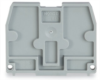 Abschlussplatte 869-375 für Rastfuß-Klemmen 2,5 mm grau