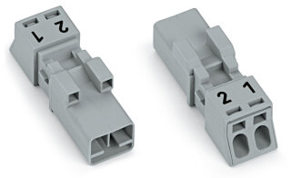 WINSTA MINI Stecker 2-polig 1,5 mm² grau Fehlsteckschutz