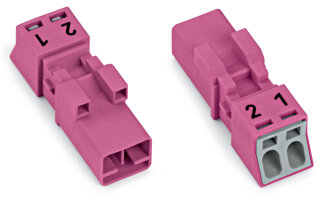 WINSTA MINI Stecker 2-polig 1,5 mm² pink Fehlsteckschutz