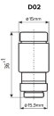D02 Sicherungseinsatz 63 A 400V AC 250V DC verluserm