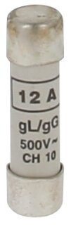 Zylindersicherung 10x38 12A gL/gG 500V Steatitkörper