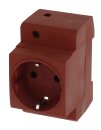 Verteiler-Einbausteckdose 170152 Schuko 16 A 250 V rot