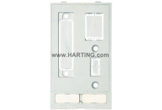 Blindplatte Han-Port USB RJ45 D-Sub 25 Perforationen HARTING