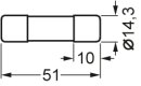 SITOR-Zylindersicherungseinsatz 3NC1425-0MK 14×51...