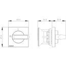 Knebel rot/gelb 48x48 mm für Lasttrennschalter 3LD3...