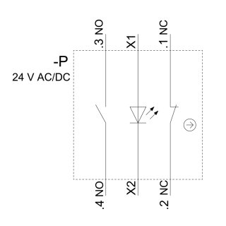 Halter Kontaktmodul 1S 1Ö LED grün AC/DC 24 V