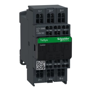 Leistungsschütz LC1D 3p, +1S+1Ö, 4 kW, 9 A, 400 V AC3, Spule 110 V DC