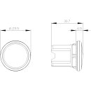 Blindverschluss 22 mm Metall silber hochglanz für...
