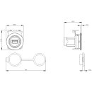 USB Typ A 3.0-Anschluss 3SU1960-0GA80-0AA0 30 mm Metall matt