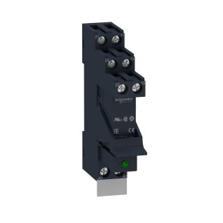 Interface-Relais 2W 8A 24VDC Sockel Bügel Diode Schild montiert