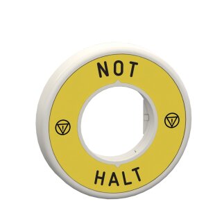 Beleuchtbares Schild für Not-Aus/Not-Halt, 1 LED rot, 24V, NOT-HALT