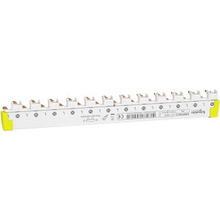 Phasenschiene für FI/LS, ablängbar, 1P+N, 12 Module für 6 FI/LS, 80A