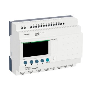 SPS-Steuerrelais, Zelio Logic, kompakte Ausführung, 20 E/A, 48 VDC, Display, Relaisausgänge