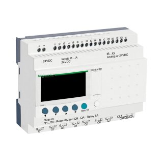 SPS-Steuerrelais, Zelio Logic, modulare Ausführung, 26 E/A, 24 VDC, Display, Uhr, Relaisausgänge