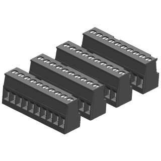 Klemmenblock, 10 Klemmen, Zinn (4/PK)