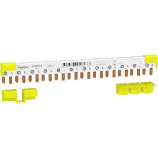 Acti9 Phasenschiene Stift, 1P+N, 9mm-Stift-Abstand, 80A, 12 Module, 4-Endkappen