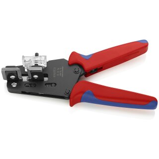 KNIPEX 12 12 14 Präzisions-Abisolierzange mit Formmessern mit Mehrkomponenten-Hüllen brüniert 195 mm