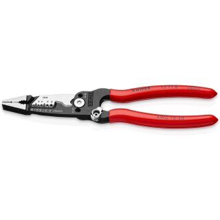 KNIPEX 13 71 8 WireStripper Multifunktions-Elektrikerzange amerikanisches Modell mit Kunststoff überzogen schwarz atramentiert 200 mm