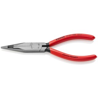 KNIPEX 27 01 160 Flachrundzange mit Mittenschneider (Telefonzange) mit Kunststoff überzogen 160 mm