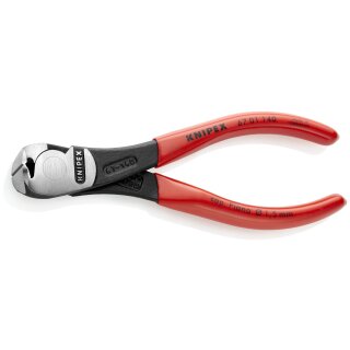 KNIPEX 67 01 140 Kraft-Vornschneider mit Kunststoff überzogen schwarz atramentiert 140 mm