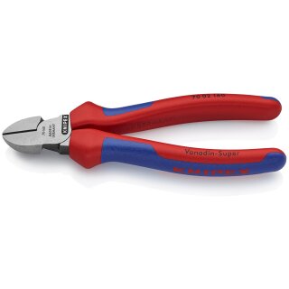 KNIPEX 70 02 160 Seitenschneider mit Mehrkomponenten-Hüllen schwarz atramentiert 160 mm